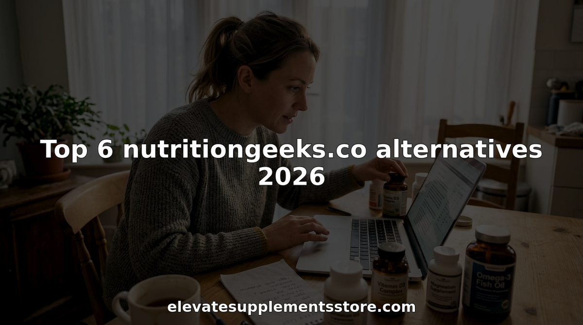 Person comparing supplement options at kitchen table