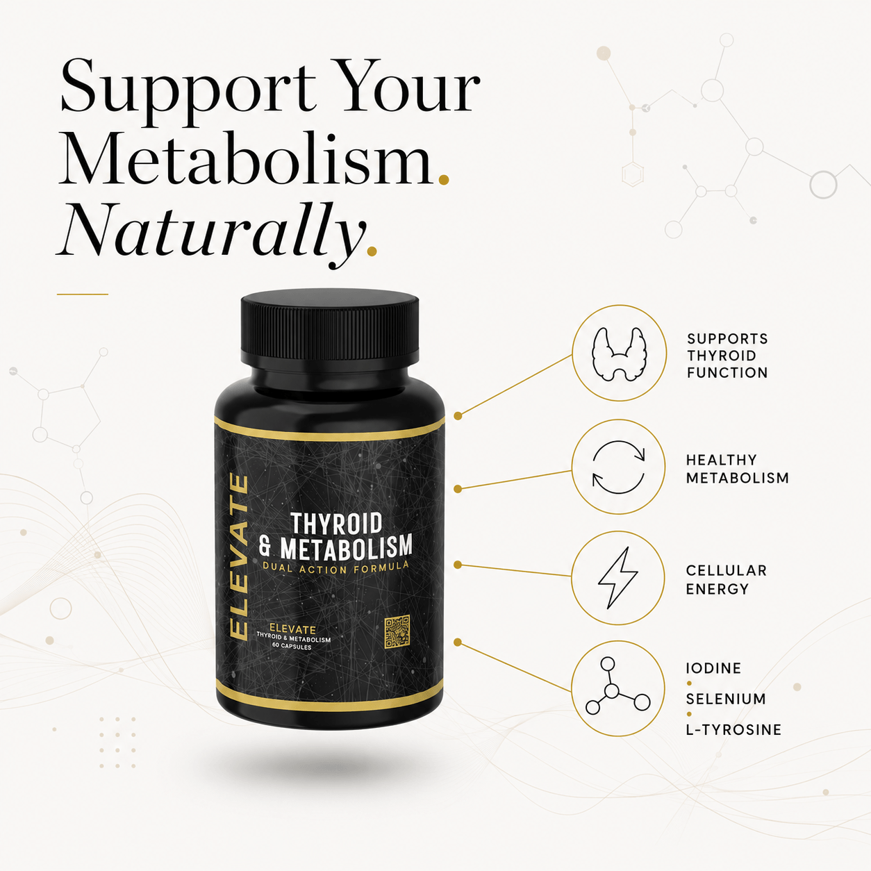 Elevate Thyroid & Metabolism Support | Iodine, Selenium & L-Tyrosine