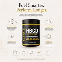 Elevate Highly Branched Cyclic Dextrin supplement container with label, showing the 1kg premium HBCD product from ElevateSupplementsNI.