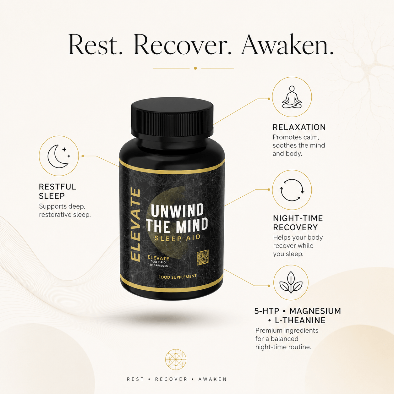 Elevate Sleep Aid | 5-HTP, Magnesium & L-Theanine