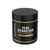 Elevate Peak Hydration electrolyte and creatine powder by ElevateSupplements in a 270g container, showing the product packaging.