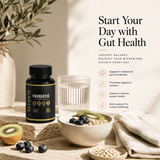 Elevate Probiotic Complex by ElevateSupplementsNI with multiple strains of probiotics in a clear supplement bottle.