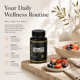 Elevate Multi-Vitamin bottle with colorful capsules, containing daily vitamins and minerals by ElevateSupplementsNI.