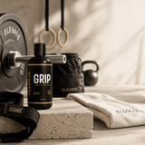 Elevate Grip Liquid Chalk by ElevateSupplementsNI showing a clear bottle with liquid chalk for improved grip.