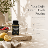 Elevate Supplements cholesterol support bottle featuring bergamot and beta-sitosterol capsules on a white background.