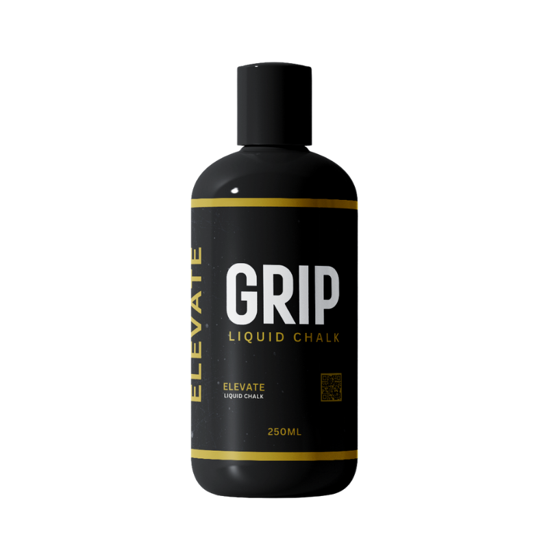 Elevate Grip Liquid Chalk by ElevateSupplementsNI, showcasing the bottle with the grip-enhancing formula for gym and climbing.