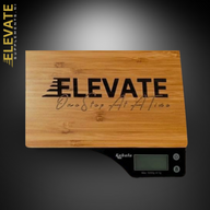 Digital Elevate Scales by ElevateSupplementsNI showing a sleek glass platform and digital display for accurate weight measurement.