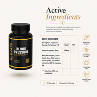 Elevate SupplementsNI Elevate Blood Pressure support supplement bottle with label, designed for heart and circulation health.
