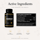 Elevate Magnesium Bisglycinate supplement bottle from ElevateSupplementsNI, high absorption magnesium formula in a white container.