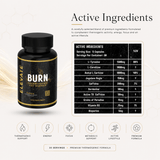 ElevateBurn thermogenic fat burner capsules from ElevateSupplementsNI, shown in blister pack with six capsules on a white background.