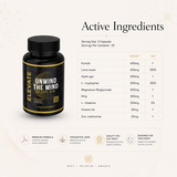 Elevate Sleep Aid supplement bottle with label showing 5-HTP, magnesium, and L-theanine for restful sleep, by ElevateSupplementsNI.