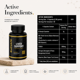 Elevate Supplements Liver Support bottle with NAC, TUDCA, and Milk Thistle supplement capsules on a white background.