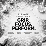 Elevate Grip Liquid Chalk by ElevateSupplementsNI showing a clear bottle with liquid chalk for improved grip during workouts.