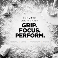 Elevate Grip Liquid Chalk by ElevateSupplementsNI showing a clear bottle with liquid chalk for improved grip during workouts.