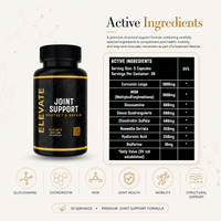 Elevate Joint Support Capsules by ElevateSupplementsNI featuring glucosamine, chondroitin, and MSM for joint health.