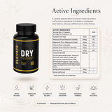 Elevate Dry water balance and muscle definition supplement by ElevateSupplementsNI, featuring a sleek black container with product label.