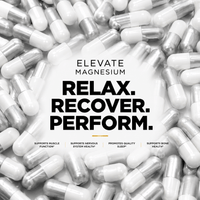Bottle of Elevate Magnesium Bisglycinate supplement from ElevateSupplementsNI with label and cap visible.