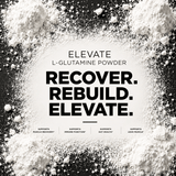 Elevate L-Glutamine supplement in 500g package, ultra micronized powder from ElevateSupplementsNI.