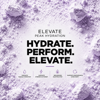 Elevate Peak Hydration electrolyte and creatine powder by ElevateSupplements in a 270g container, shown in a close-up image.