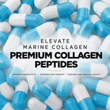 Elevate Marine Collagen supplement bottle featuring hyaluronic acid, vitamin C, and biotin from ElevateSupplementsNI.