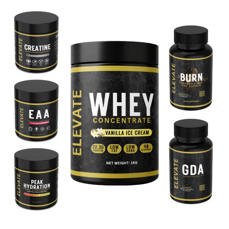 Elevate Body Composition Stack | GDA, Fat Burner, Creatine, EAAs, Peak Hydration & Whey Protein