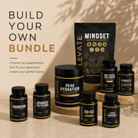 Build Your Own Bundle image showing customizable supplement packs from ElevateSupplements for personalized health choices.
