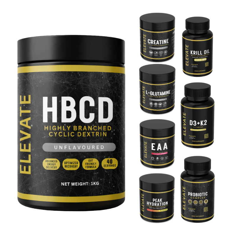 Elevate Complete Athlete Stack | D3 + K2, Krill Oil, Probiotics, Peak Hydration, Creatine, L-Glutamine, EAAs & HBCD