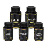 Elevate Complete Health Support Stack | D3 + K2, Krill Oil, Cholesterol, Liver & Blood Pressure Support
