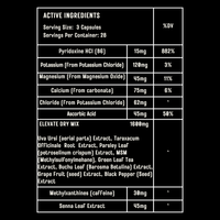 Elevate Dry water balance and definition supplement from ElevateSupplementsNI, featuring the product bottle with label and cap.