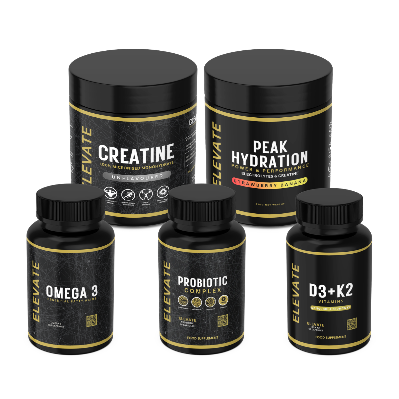 Elevate Health & Performance Stack | D3 + K2, Omega 3, Probiotics, Creatine, EAAs & Peak Hydration
