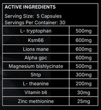 Elevate Sleep Aid bottle from ElevateSupplementsNI showing supplement capsules containing 5-HTP, magnesium, and L-theanine.