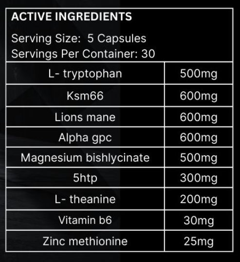 Elevate Sleep Aid bottle from ElevateSupplementsNI showing supplement capsules containing 5-HTP, magnesium, and L-theanine.