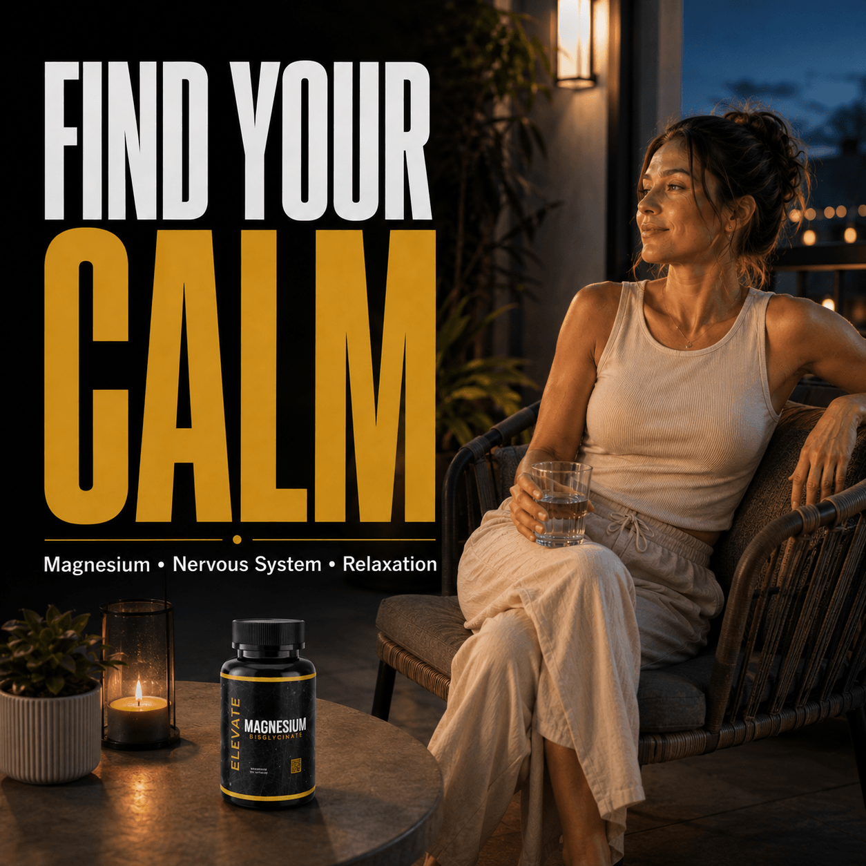 Elevate Magnesium Bisglycinate supplement bottle with label, highlighting high absorption formula by ElevateSupplementsNI
