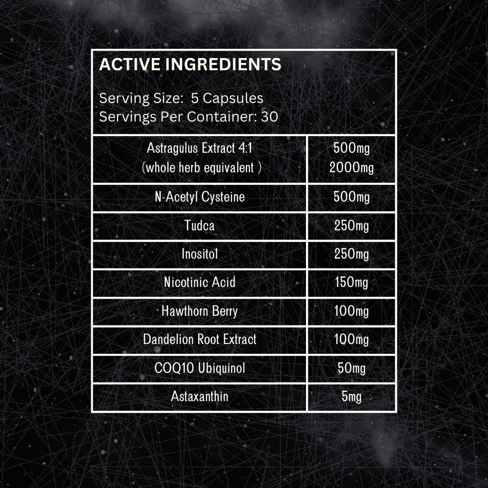 Elevate Supplements Elevate Organ Support powder scoop with proprietary blend, serving size 1g, 100 servings per bag.