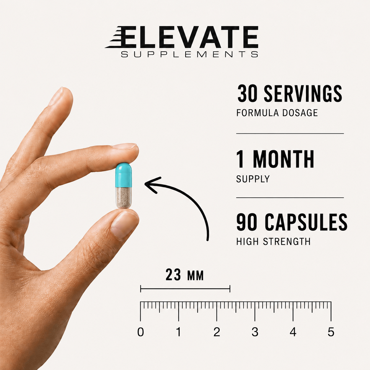 Elevate Cortisol Support capsules by ElevateSupplementsNI with Rhodiola, L-Theanine, and Magnesium for stress relief.