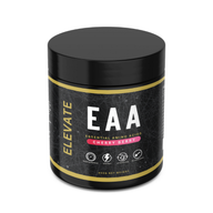 Elevate Essential Amino Acids cherry berry flavor in 450g container, with electrolytes and amino acids for muscle recovery and hydration.