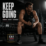 Elevate Essential Amino Acids and Electrolytes powder in a 450g container for workout recovery and muscle support.
