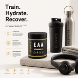 Elevate Essential Amino Acids and electrolytes powder in a 450g container, designed for hydration, training, and recovery.
