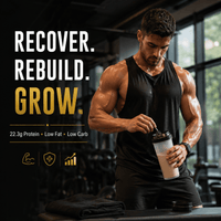 Elevate Whey Protein by ElevateSupplementsNI in vanilla ice cream flavor, 1kg container with a scoop of protein powder and label.