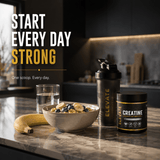 Elevate Creatine Monohydrate 500g container with label, showcasing micronised pure creatine supplement for muscle strength and endurance.