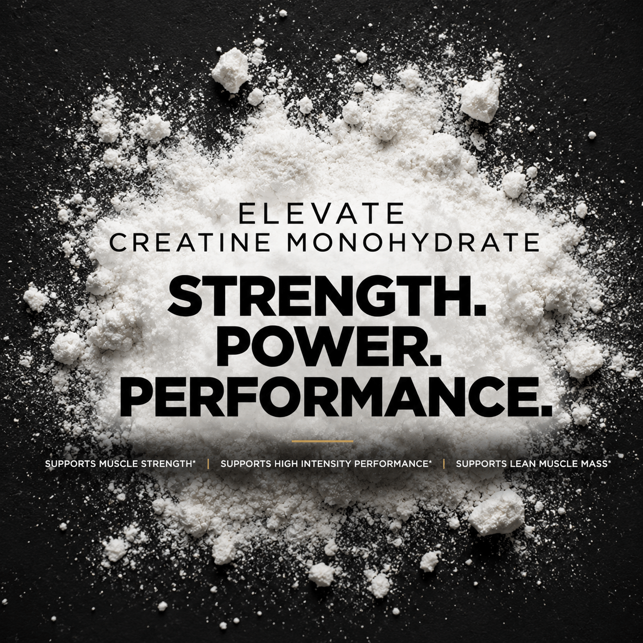 Elevate Creatine Monohydrate 500g container, showing micronised pure creatine powder for strength and performance.