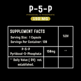 Elevate P-5-P active vitamin B6 supplement bottle with label showing supplement details and branding.
