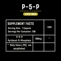 Elevate P-5-P active vitamin B6 supplement bottle with label showing supplement details and branding.